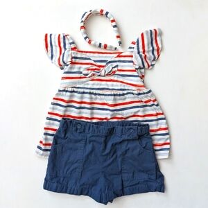 Tommy Bahama Girls Patriotic Matching Shorts and Top Set